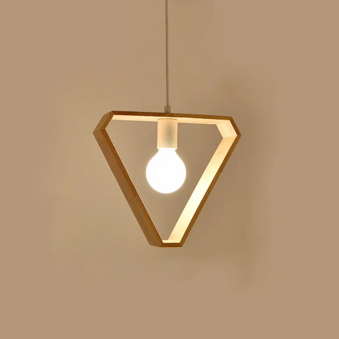 Geometric Wooden Pendant Lights Trio