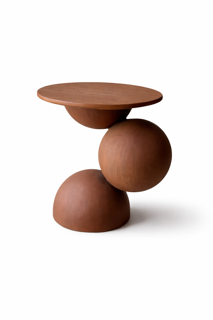 Wooden Sculptural Side Table
