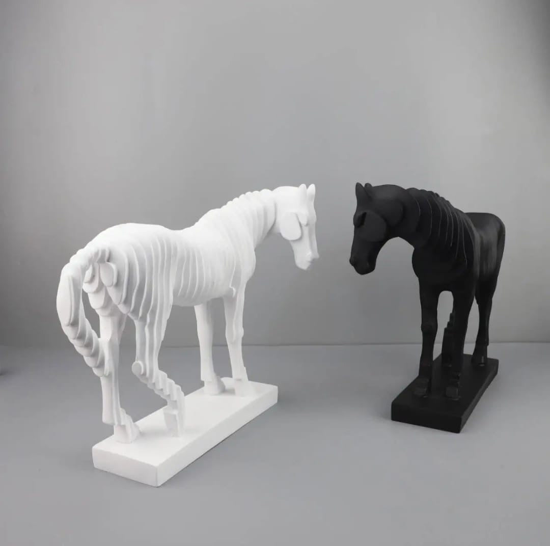 Modern Layered Horse Sculpture