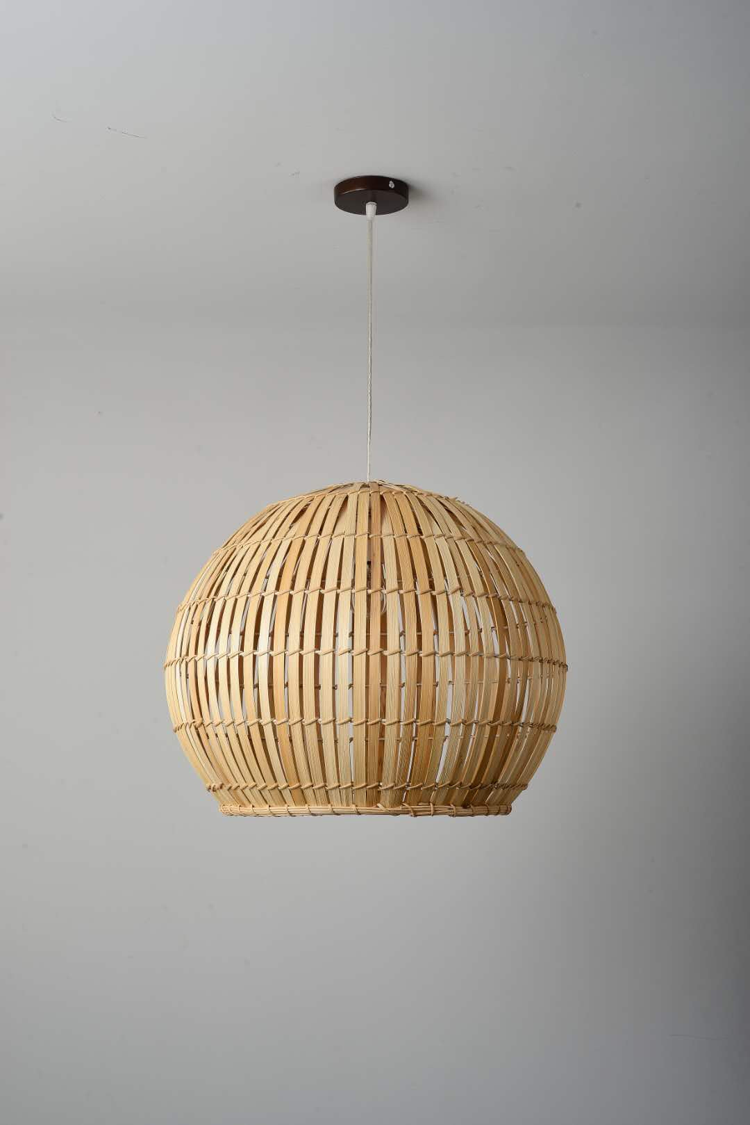 Natural Bamboo Pendant Light with Warm Ambient Glow