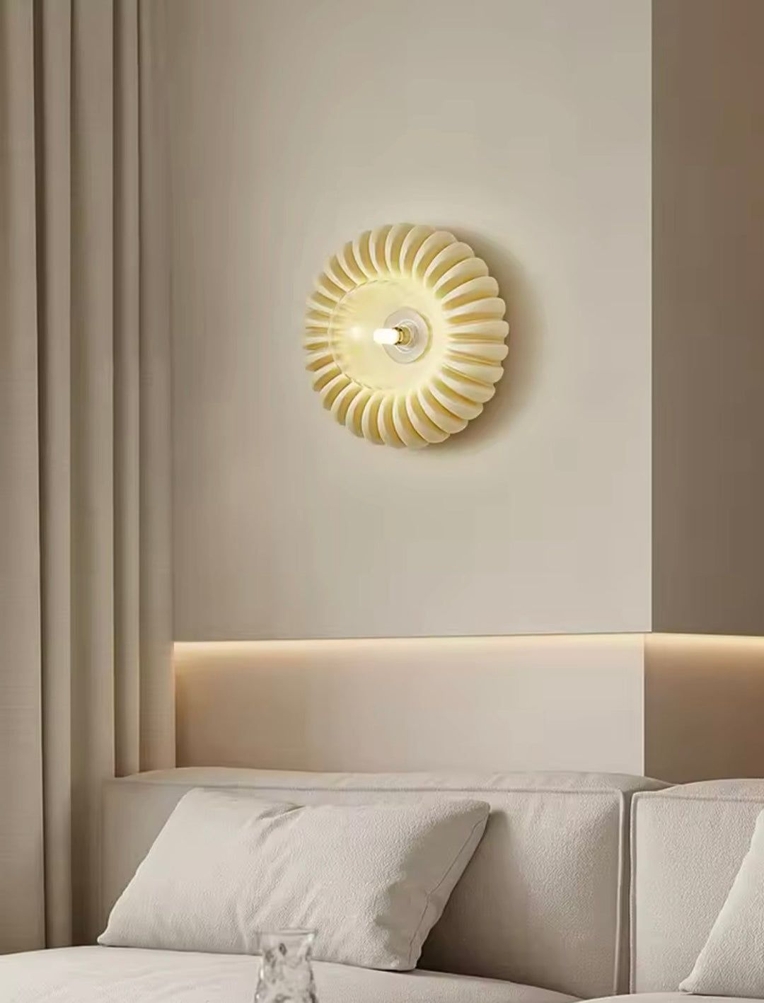 Modern Sculptural Wall Light with Radiant Pattern