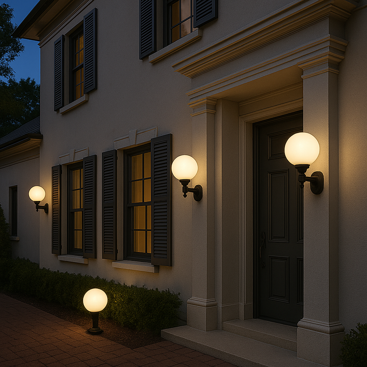 Classic Globe Garden Post Lights with Aluminum base