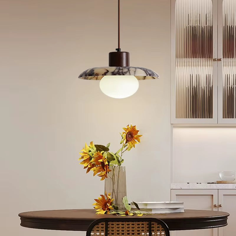 Modern Opal Globe Bedroom Pendant Light