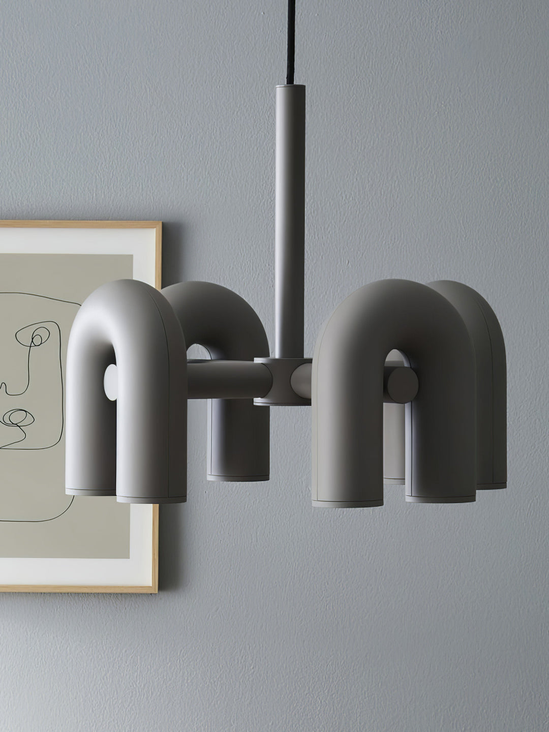 Modern GREY Tube Chandelier