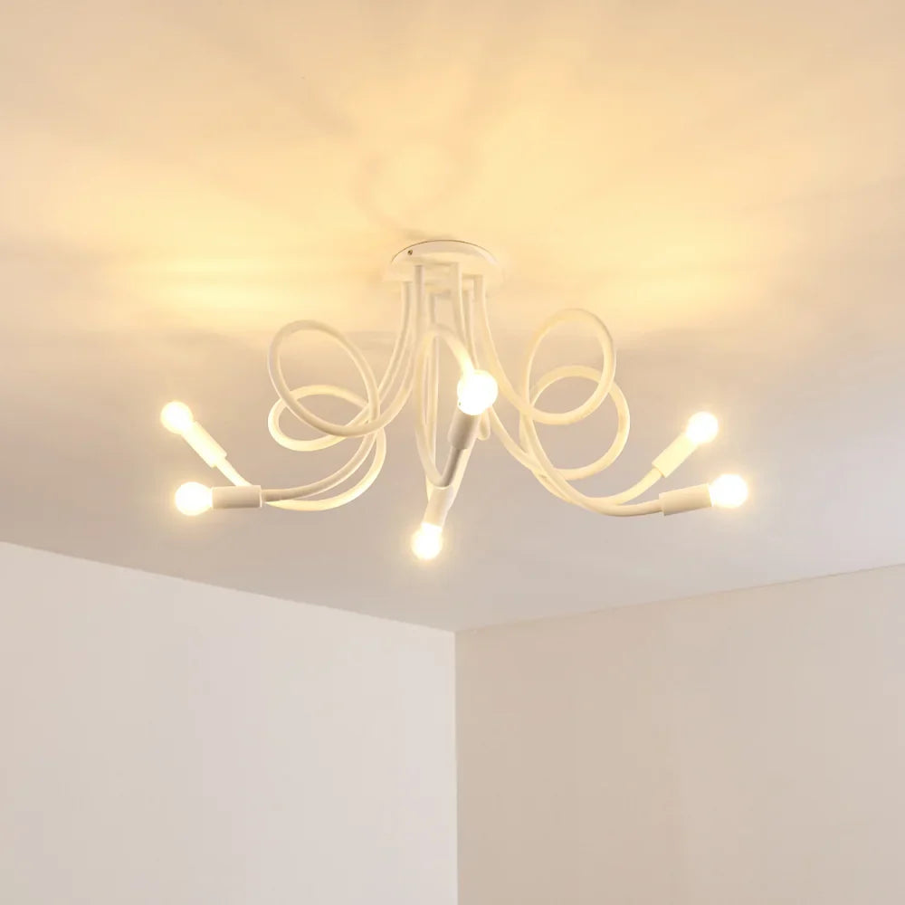 Modern White Spiral Ceiling Light