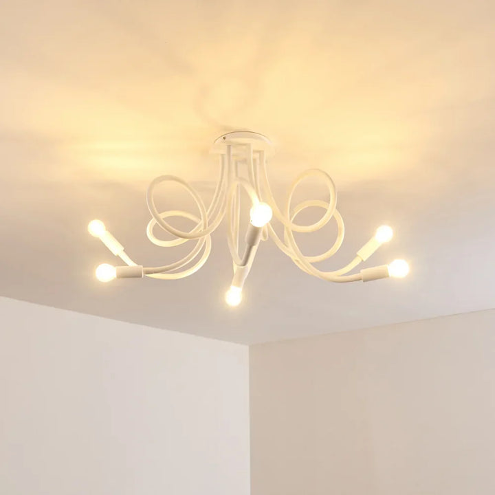 Modern White Spiral Ceiling Light