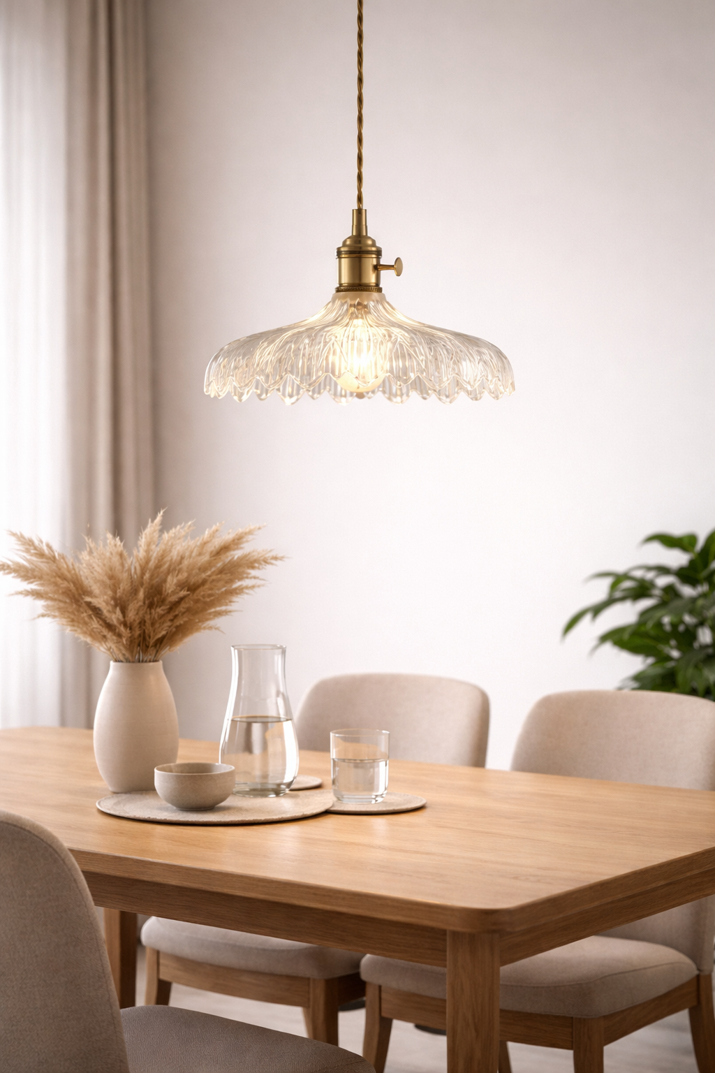 Vintage-Inspired Clear Glass Pendant