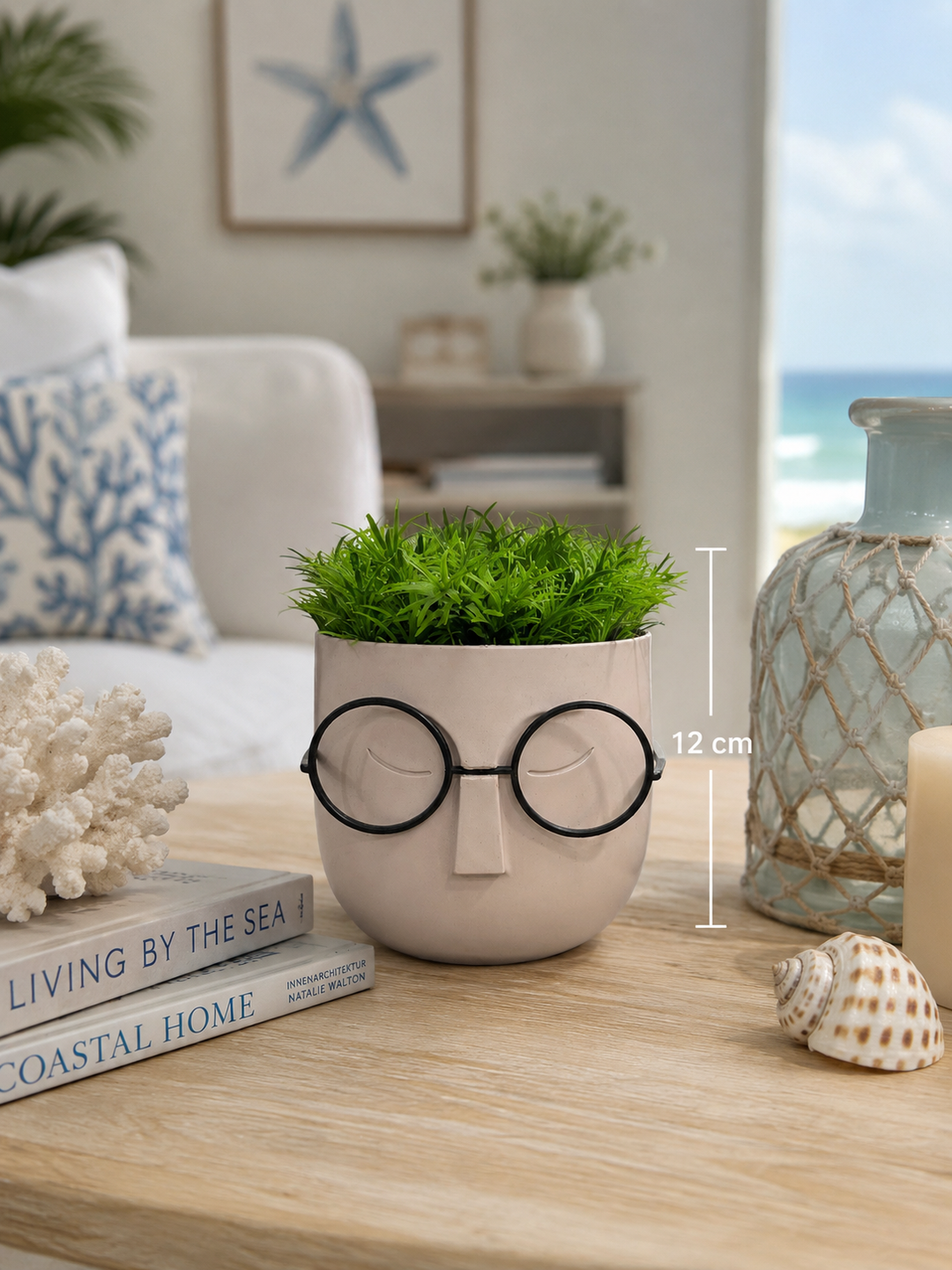 Modern Face Planter with Gold Glasses
