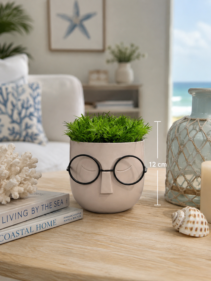 Modern Face Planter with Gold Glasses