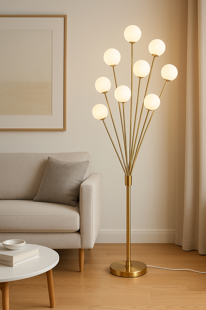 Modern Gold Globe Floor Lamp (11 head )