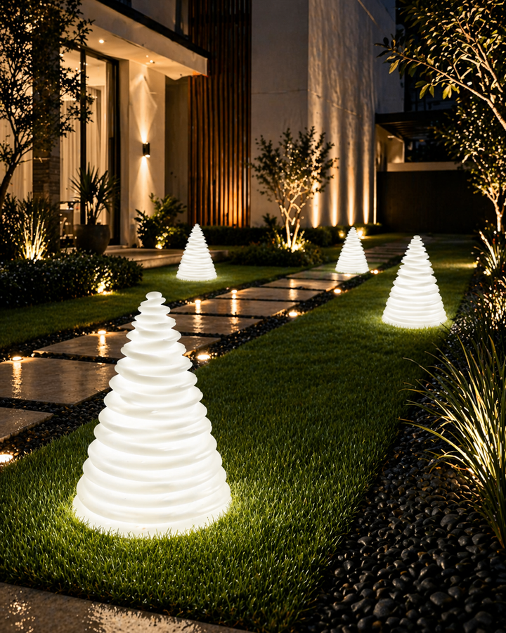 Outdoor Sculptural Cone Lights