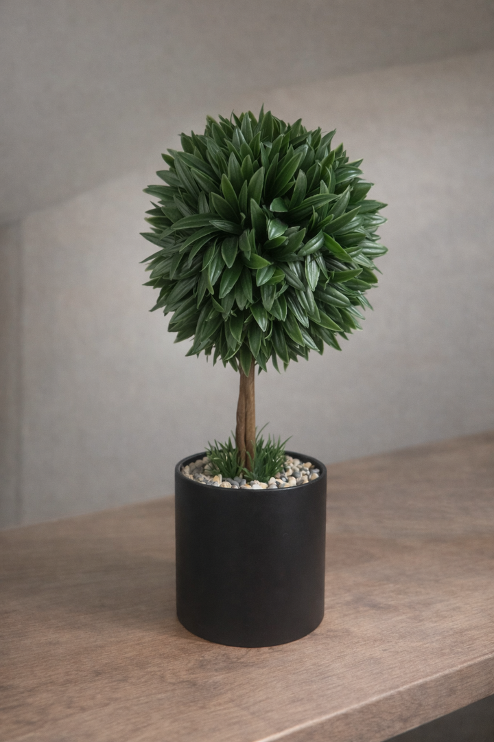 Artificial Topiary Ball Plant in Black Pot in 3 models
