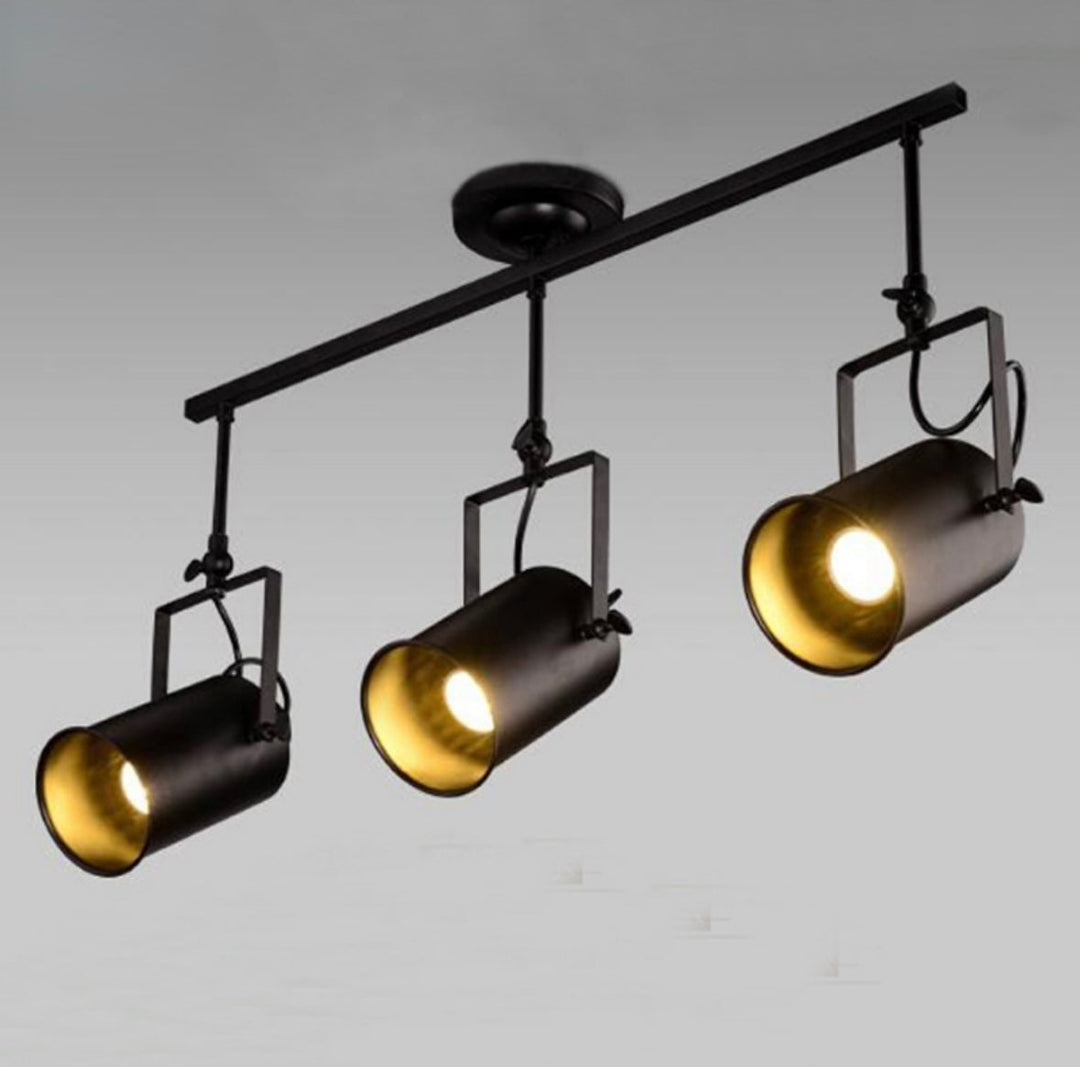 Industrial Track Lighting with Adjustable Spotlights