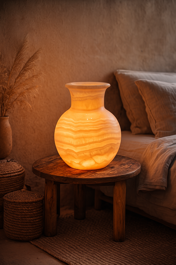 Alabaster Vase Glow Table Lamp