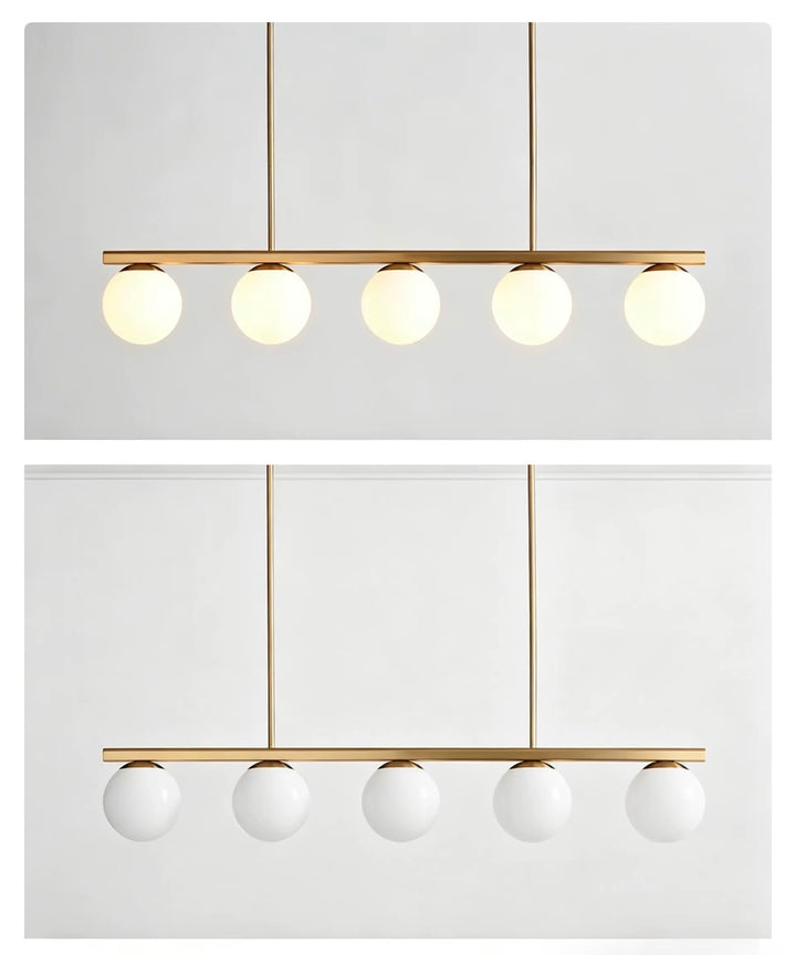 Modern Brass Or Black 5-Light Globe Pendant Chandelier