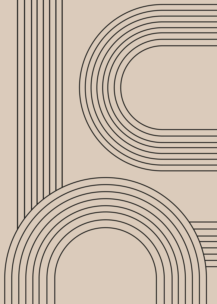 Wadi Home abstract arch geometric wall art with neutral colors and minimalist design.
