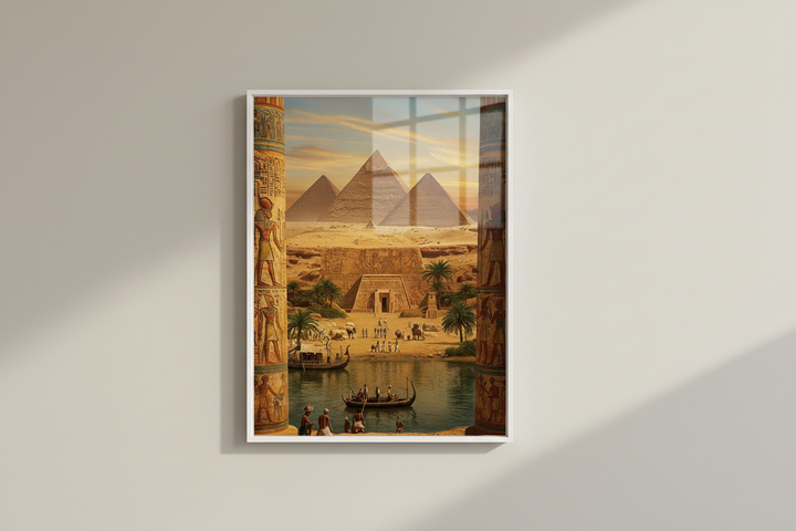 Ancient Egyptian Pyramids Nile Canvas Art