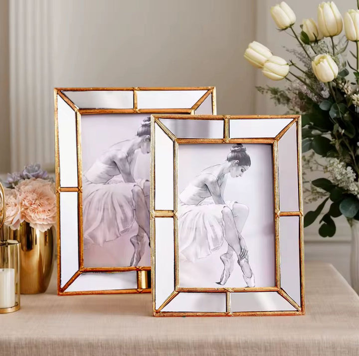 Gold Mirrored Photo Frame set of 2