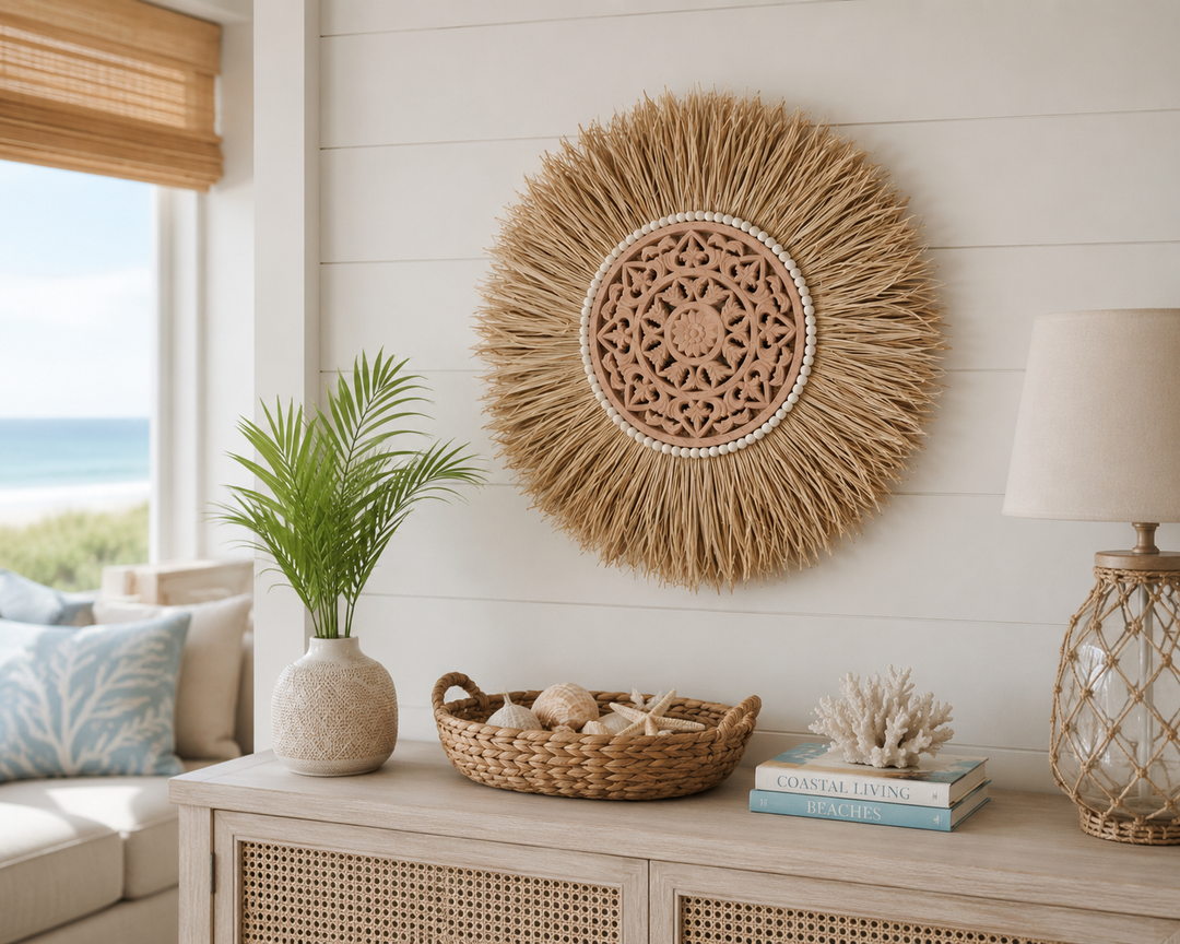 Boho Coastal Wall Basket