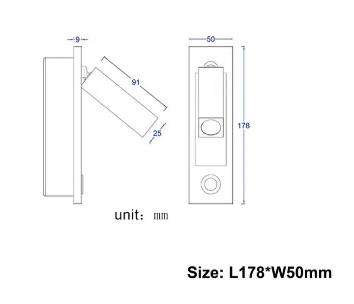 Modern Adjustable Wall Light with Brass Finish
