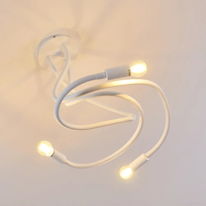 Modern White Spiral Ceiling Light