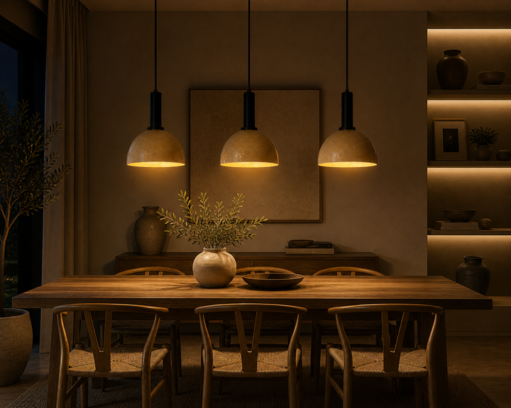 Travertine Dome Pendant Light