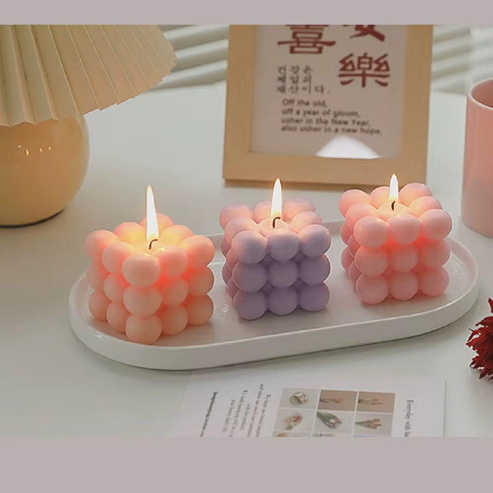 Handmade Bubble Cube Candle pack of 12
