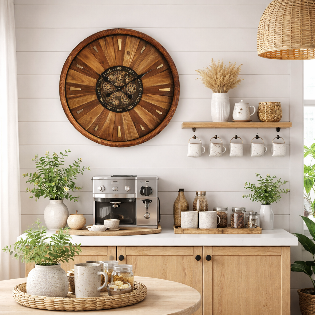 Rustic Gear Wall Clock