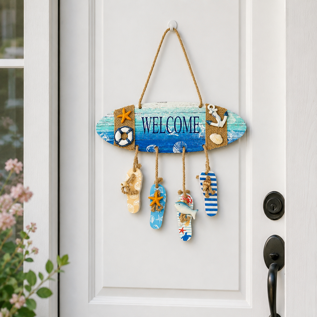 Welcome Surfboard Wall Hanging