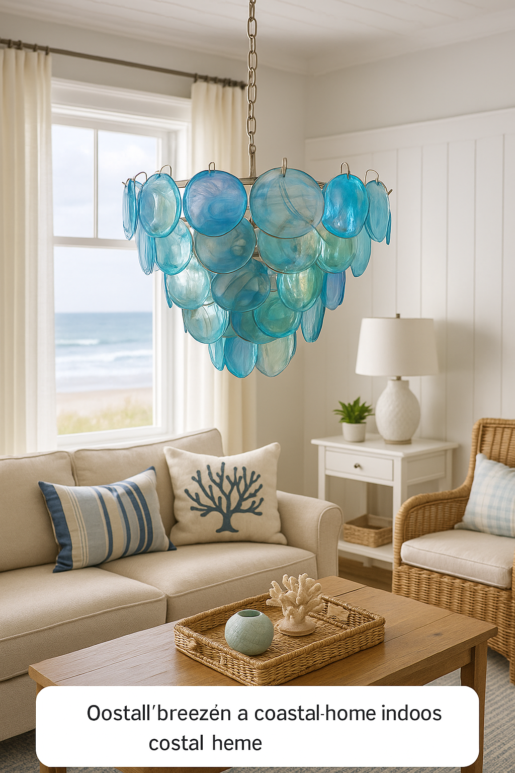 Iridescent Glass Disc Chandelier