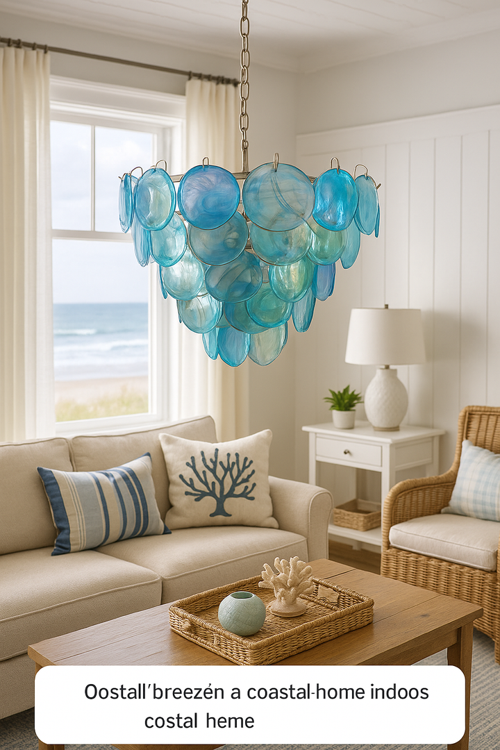 Iridescent Glass Disc Chandelier