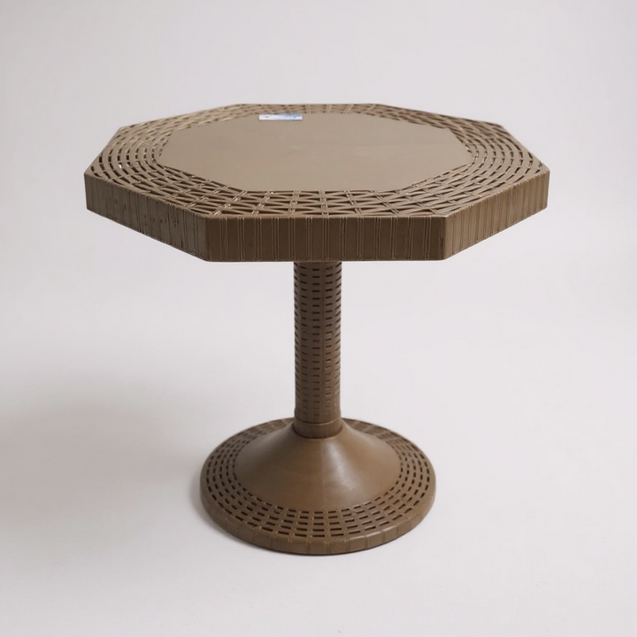 Flower Pedestal Woven Outdoor Side Table