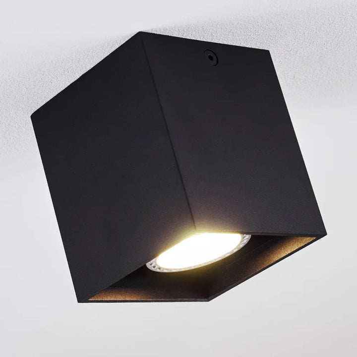 Modern Single Black Rectangular Ceiling Spotlight