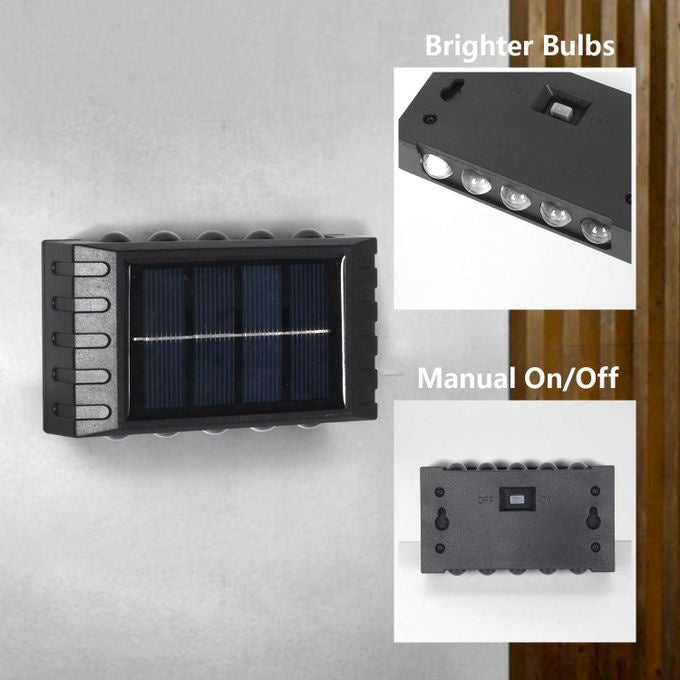 Solar Fence Lights – Up-and-Down Glow set of 2