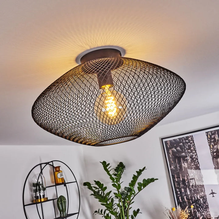 Rustic Black Mesh Ceiling Light