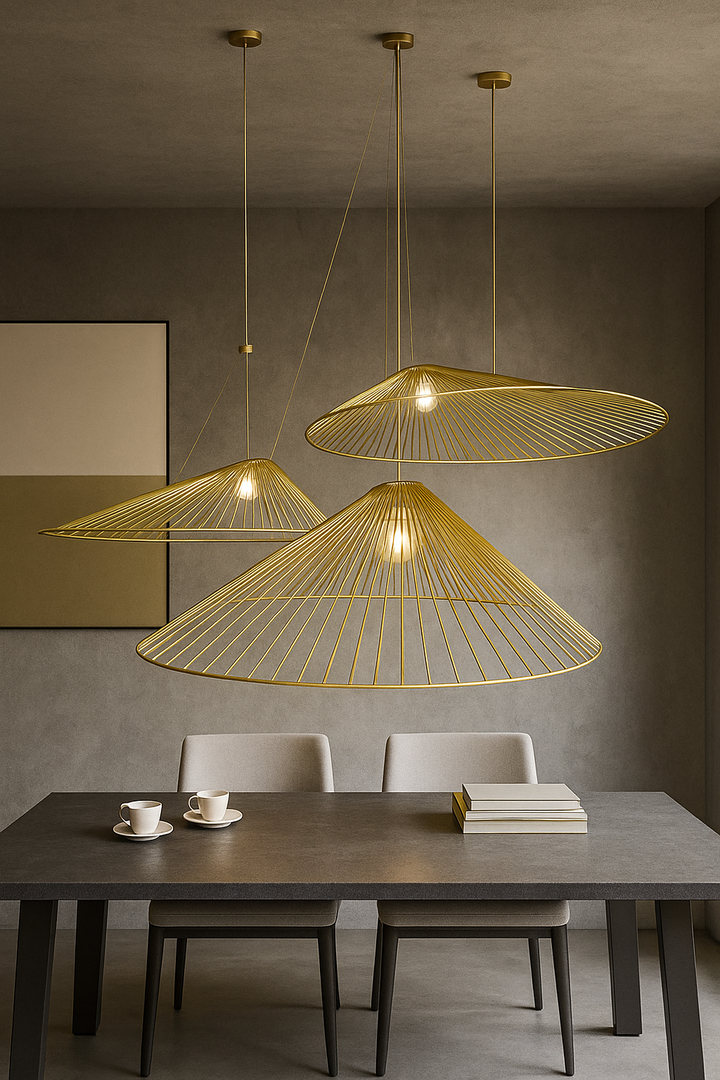 Modern Black Or brass Wireframe Pendant Light