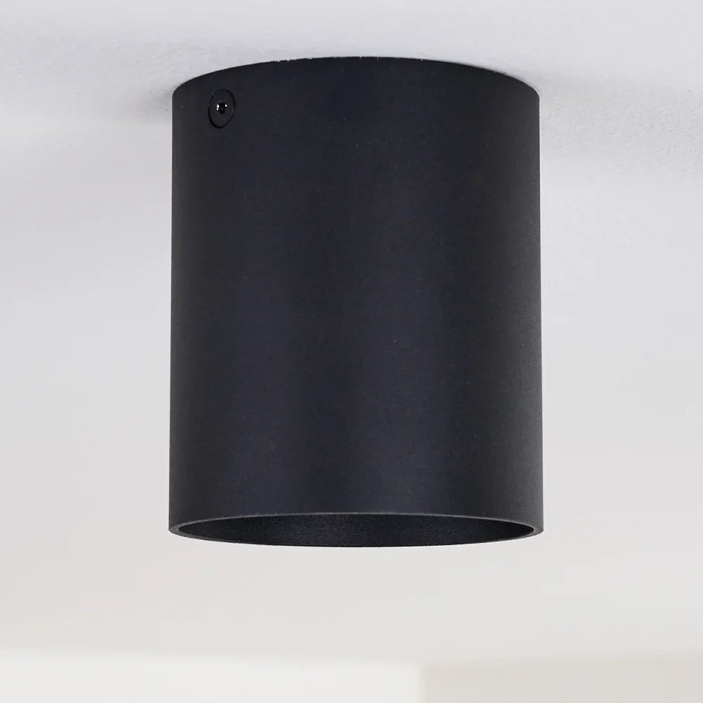 Modern Black Cylinder Ceiling Spotlight