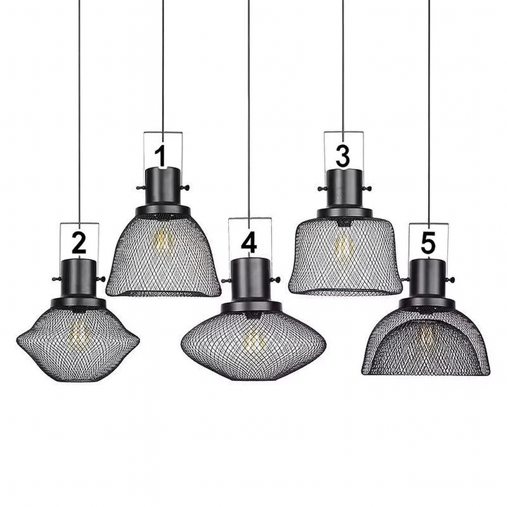 Industrial Black Mesh Pendant Light