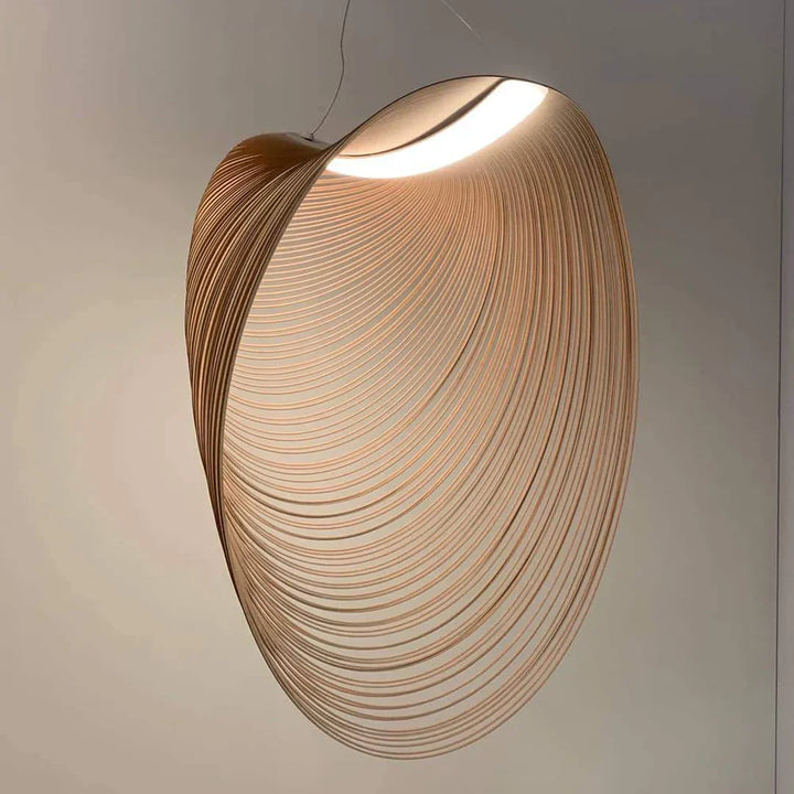 Wooden Modern LED Sculptural Pendant Light