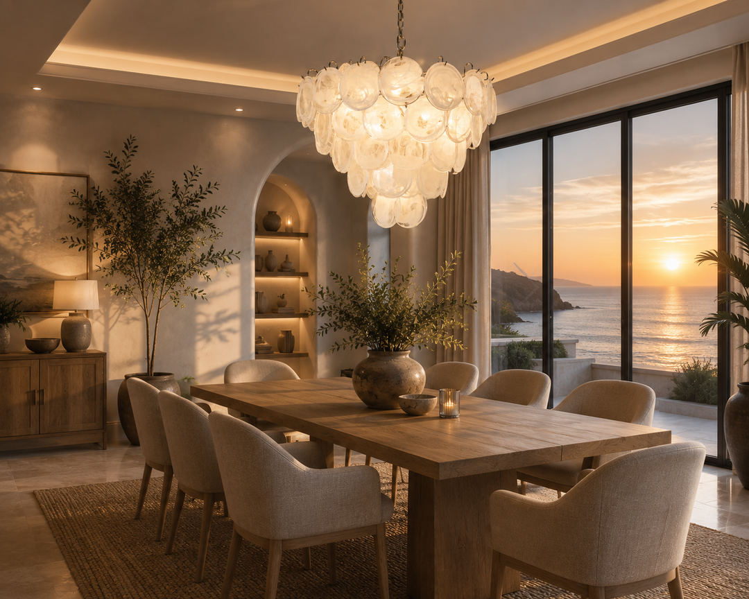 White Glass Chandelier