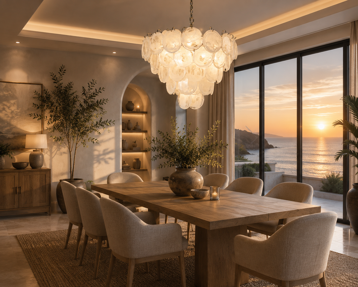 White Glass Chandelier