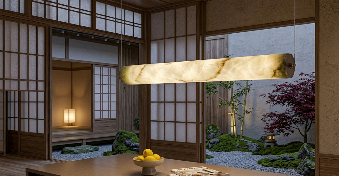Alabaster Tube Linear Chandelier