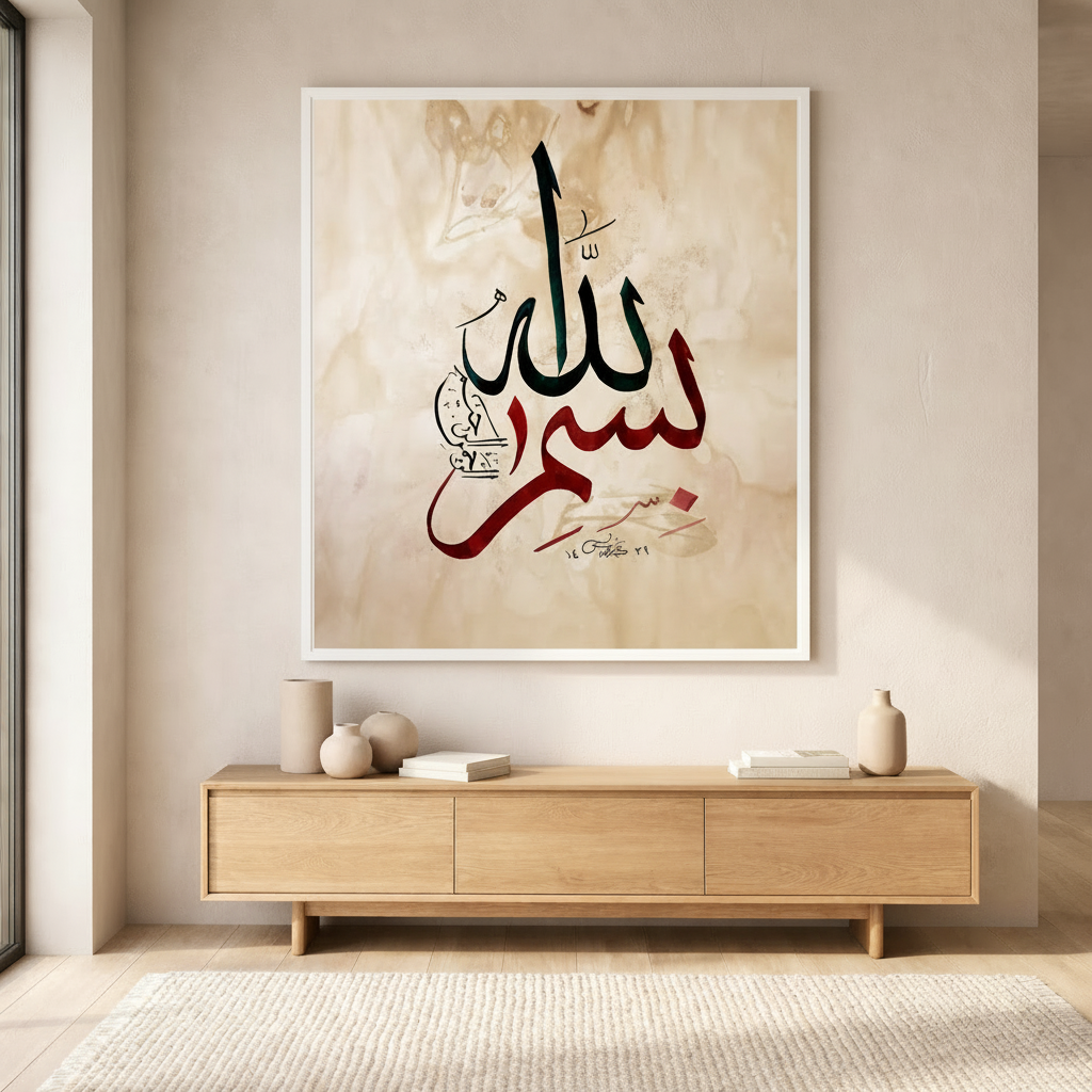 Bismillah Arabic Calligraphy Canvas