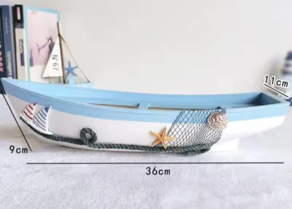 Nautical Wooden Boats Decor Set of 2