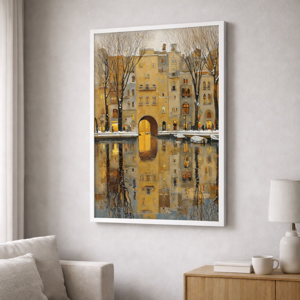 Golden Archway Reflection Canvas