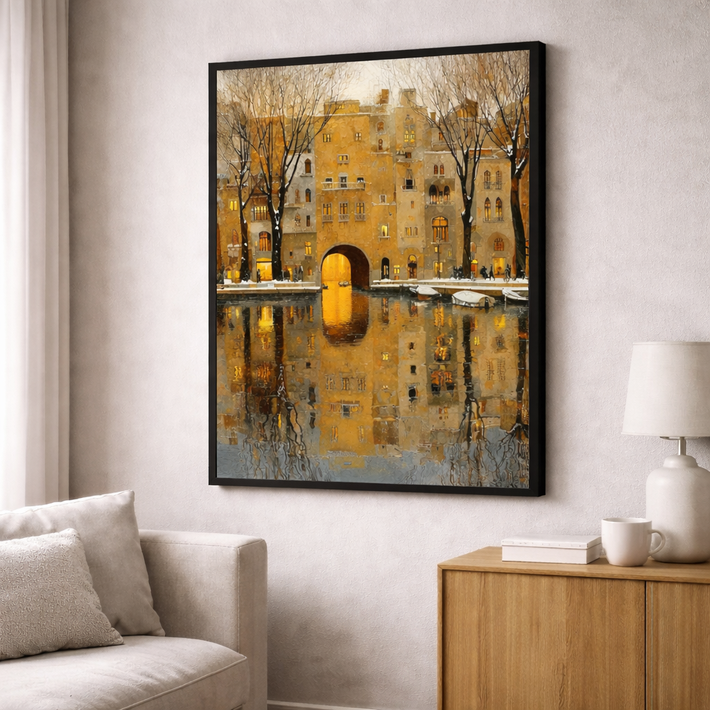 Golden Archway Reflection Canvas