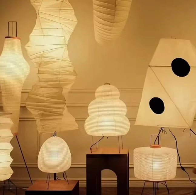 Sculptural White Paper Lantern Floor Lamp