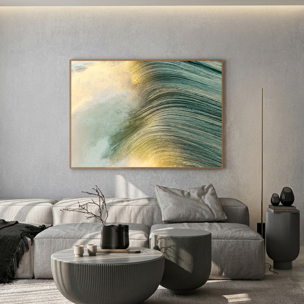 Abstract botanical framed canvas wall art for modern living room decor