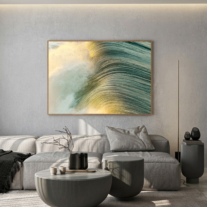 Abstract botanical framed canvas wall art for modern living room decor