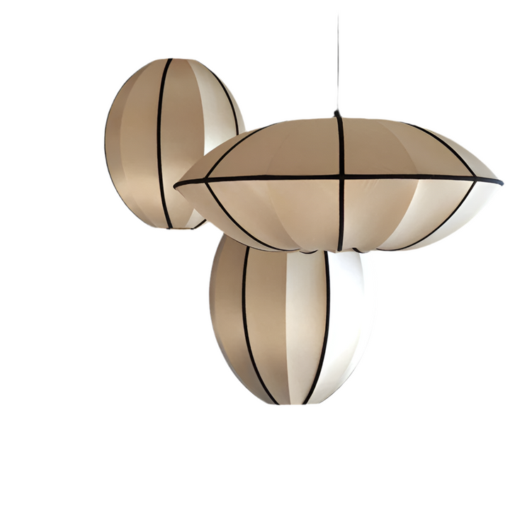 Modern Pendant Light with Oval Fabric Shade